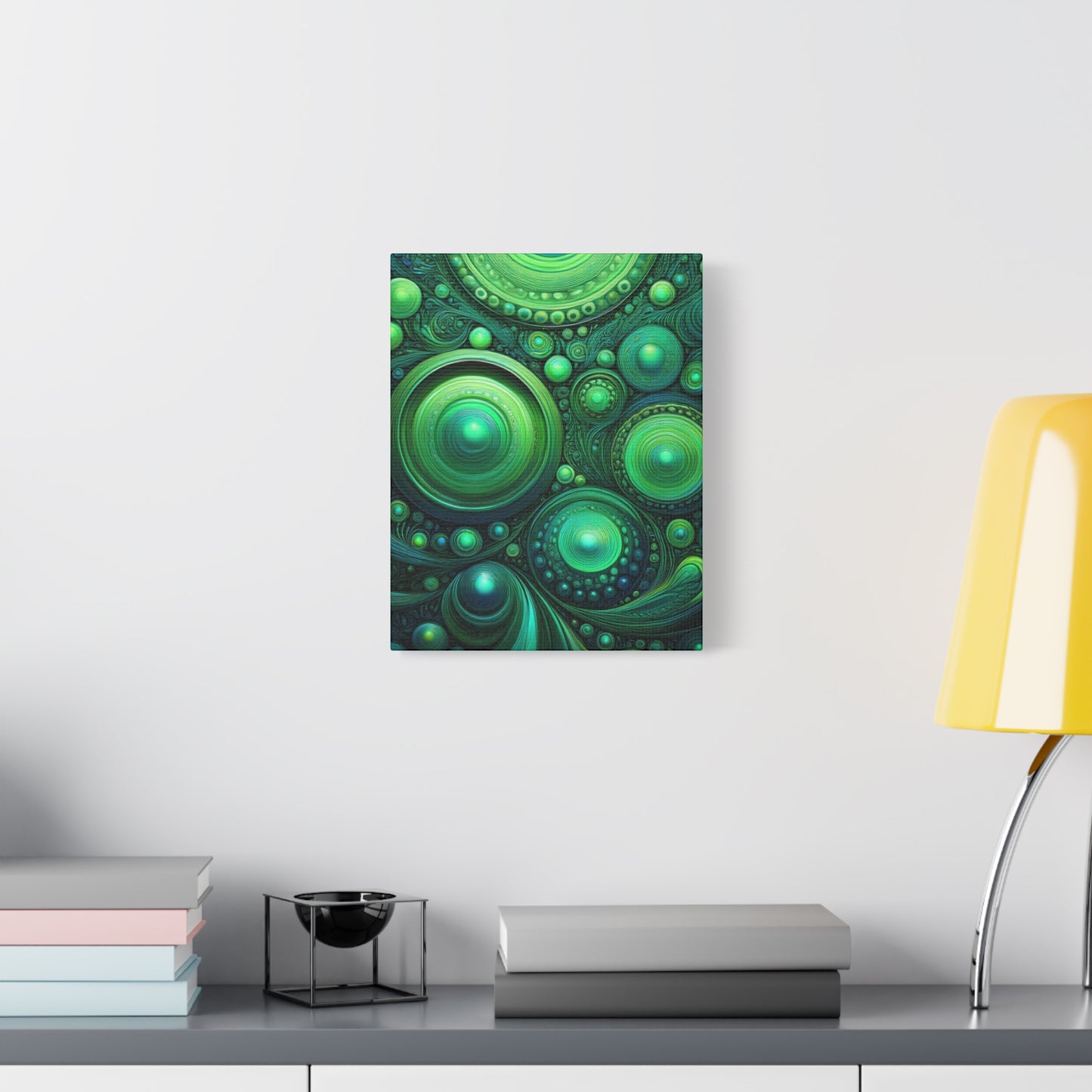 Verde Future Abstract Green Canvas Art - Stretched Matte Wall Decor