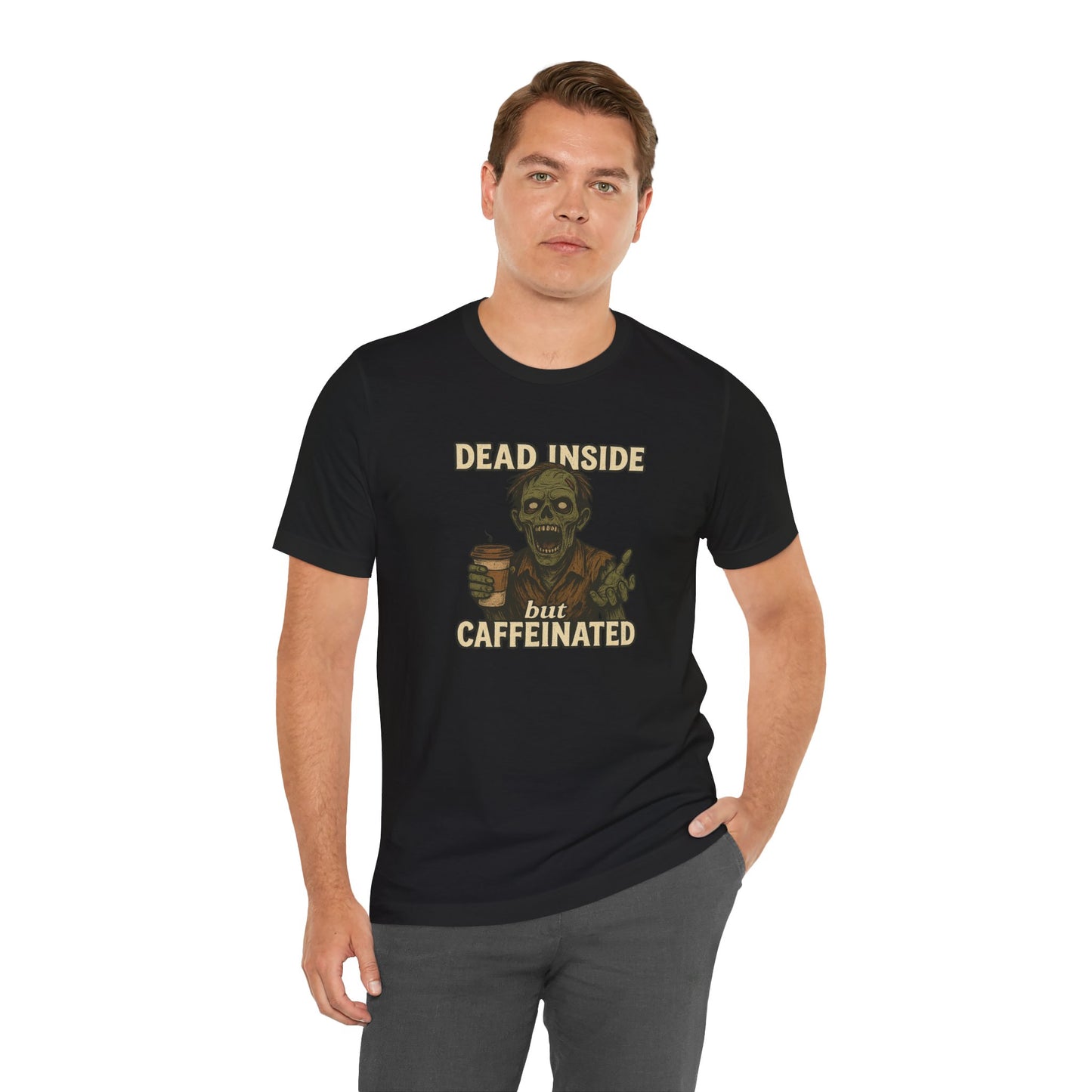 Dead Inside But Caffeinated Halloween Shirt – Funny Zombie Coffee Tee for Tired Souls