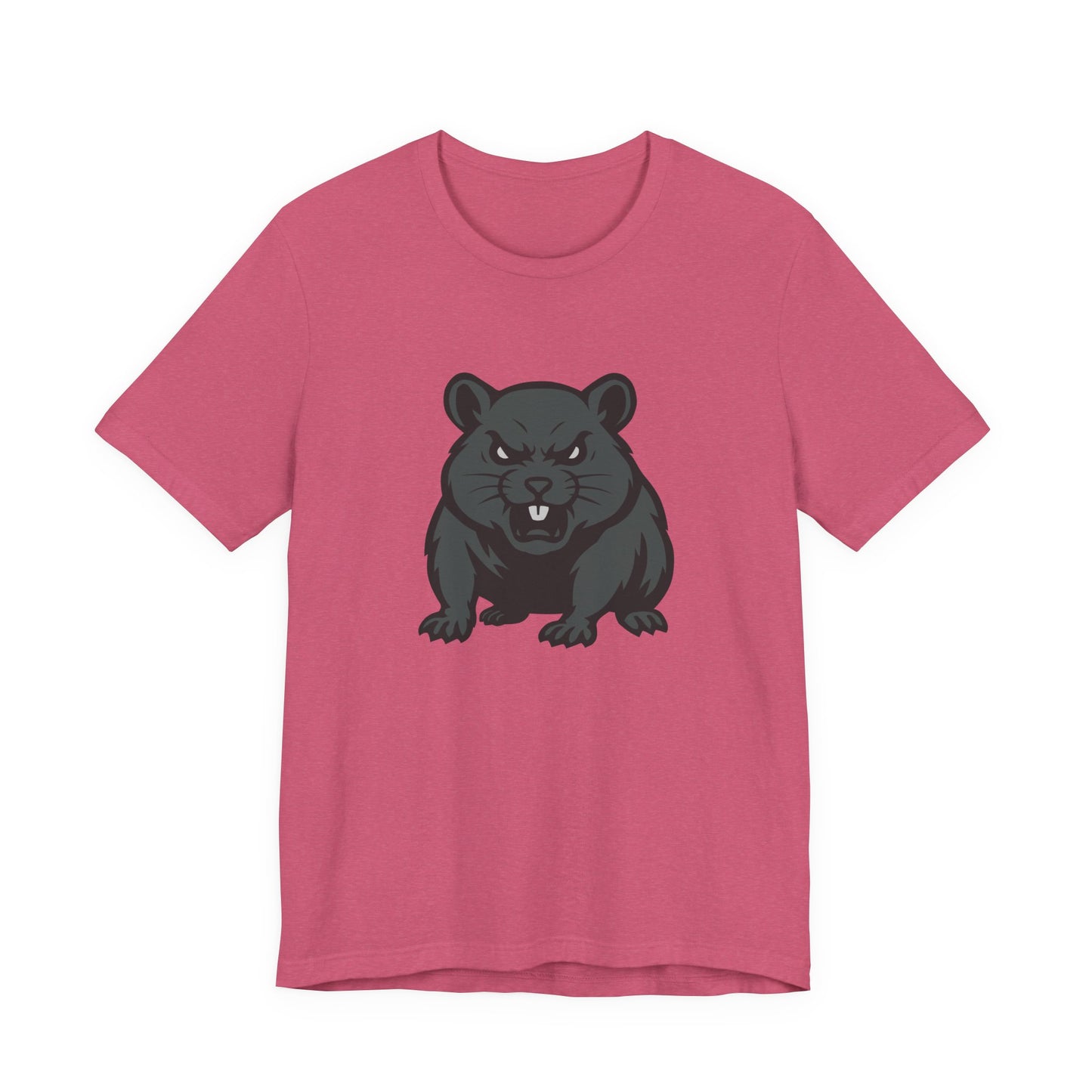 Angry Hamster Graphic T-Shirt – Intense Dark Theme Rodent Design on Black Tee for Streetwear, Humor, or Edgy Animal Style. Unisex Jersey Short Sleeve Tee