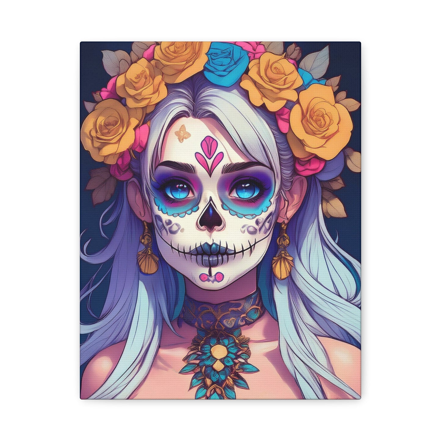 Dia de los Muertos Canvas Art | Day of the Dead - Stretched Matte Wall Decor 014