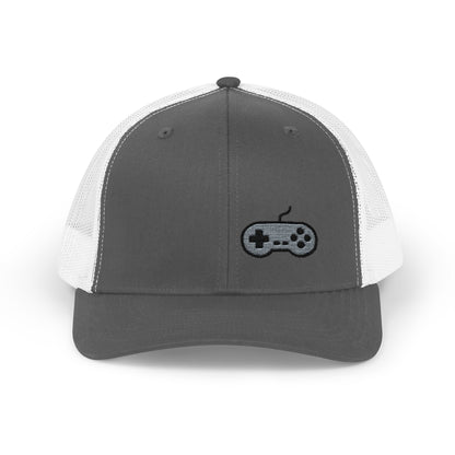 Retro Game Controller Trucker Hat – Embroidered Gamer Hat for Vintage Video Game Lovers and 90s Nostalgia