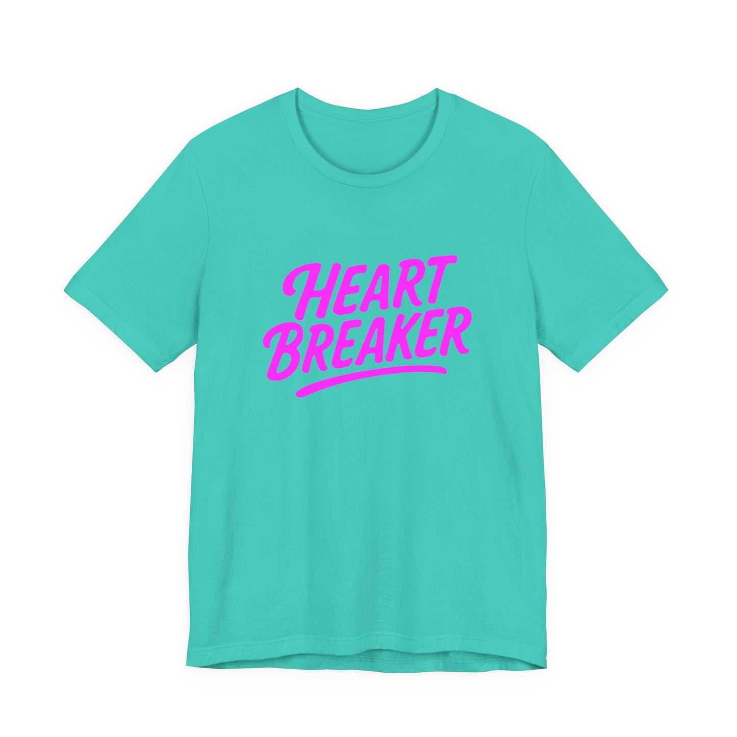 Colorful Design Heartbreaker Shirt – Neon Pink Retro Script Tee for Bold Women with Savage Energy. Unisex Jersey Short Sleeve Tee