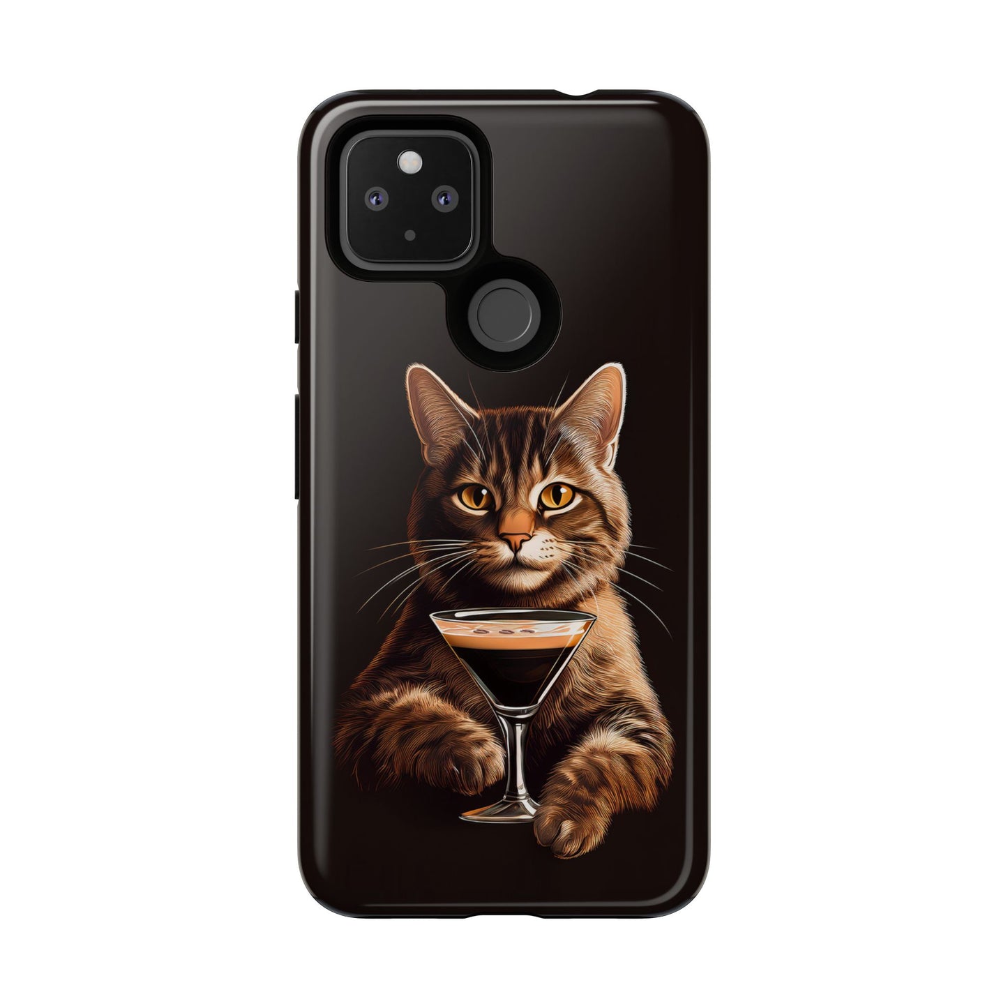 Sophisticated Cat with Espresso Martini Cell Phone Case 001