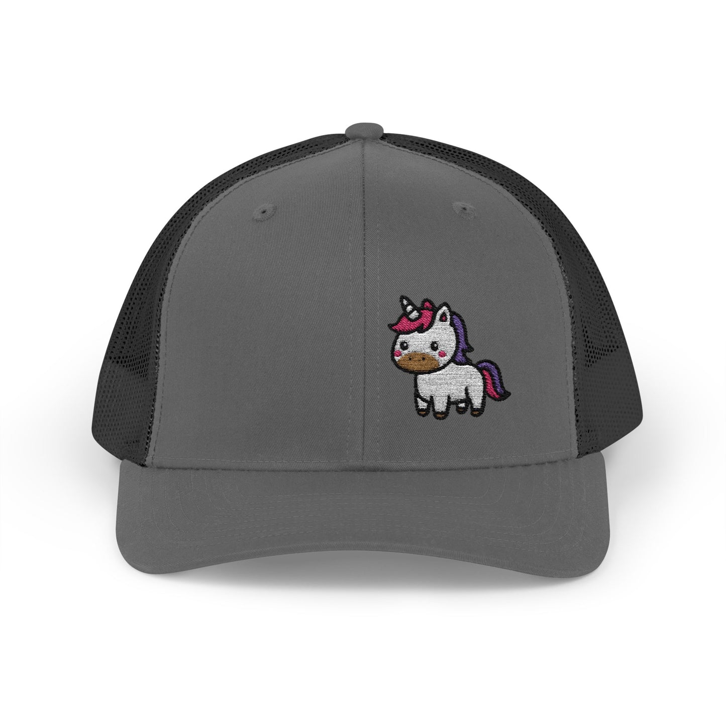Cute Unicorn Trucker Hat – Embroidered Kawaii Unicorn Hat with Rainbow Tail for Magical Vibes and Whimsical Style
