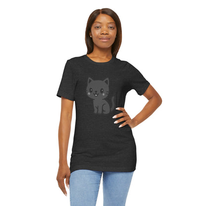 Cute Cat Graphic Tee Dark Theme – Kawaii Vector Design for Cat Lovers with Subtle Style