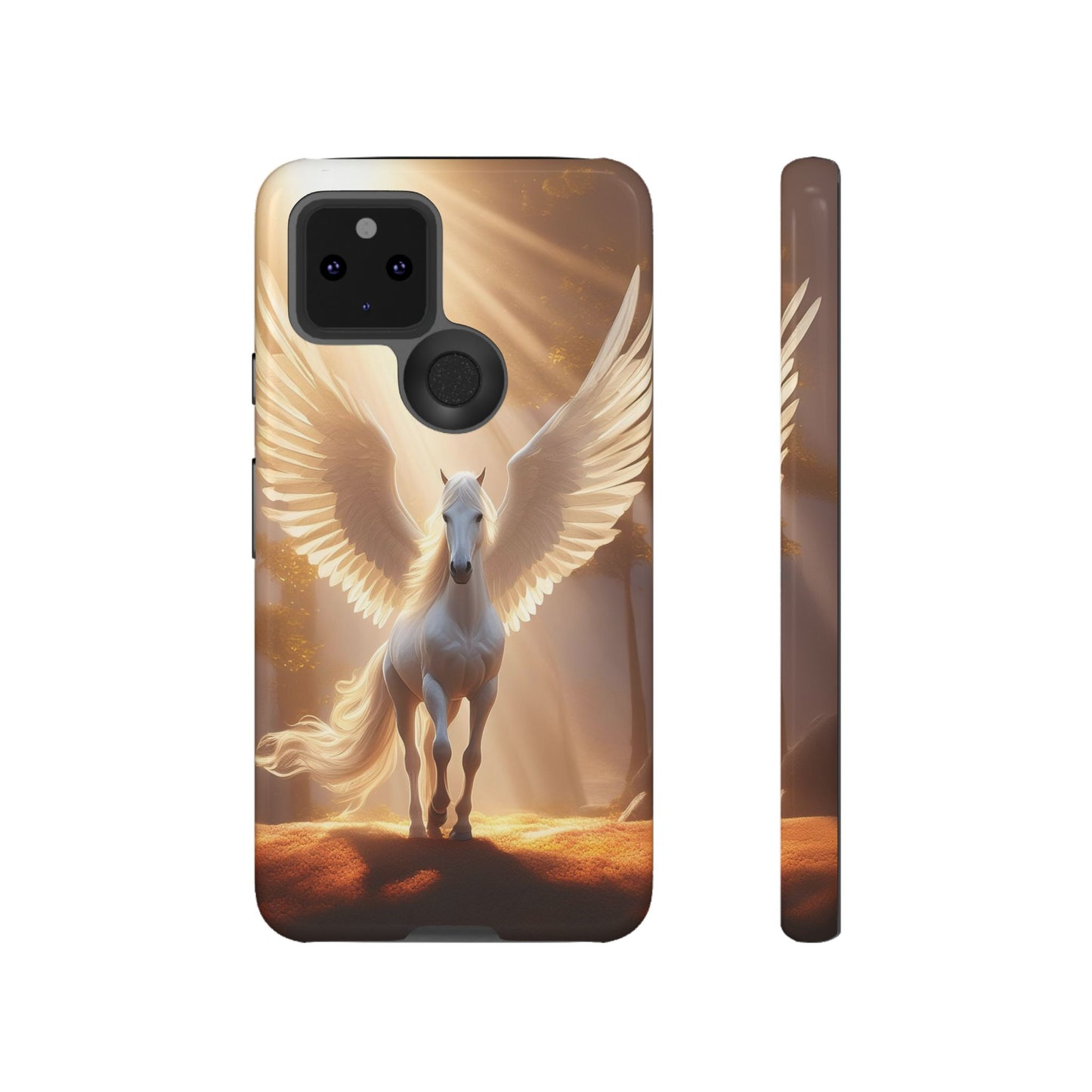 Pegasus Horse with beautiful wings lit by sun rays Tough Cases