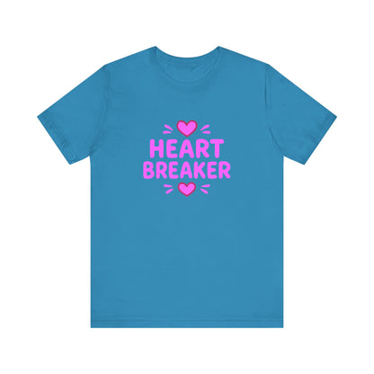 Colorful Design Heartbreaker Shirt – Cute Bubble Letter Tee with a Sarcastic Twist for Sweet but Savage Individuals. Unisex Jersey Short Sleeve Tee
