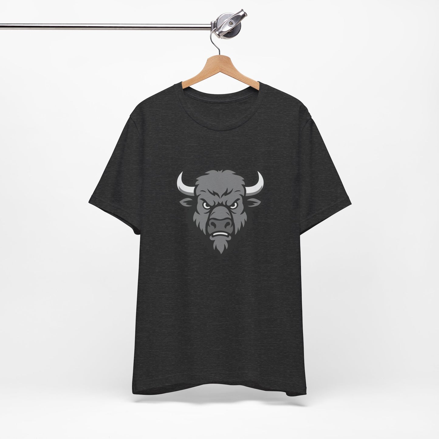 Buffalo Head Graphic Tee Dark Theme – Powerful Vector Bison Design for Bold Style