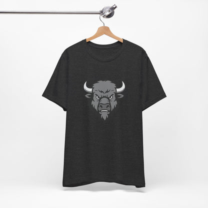 Buffalo Head Graphic Tee Dark Theme – Powerful Vector Bison Design for Bold Style