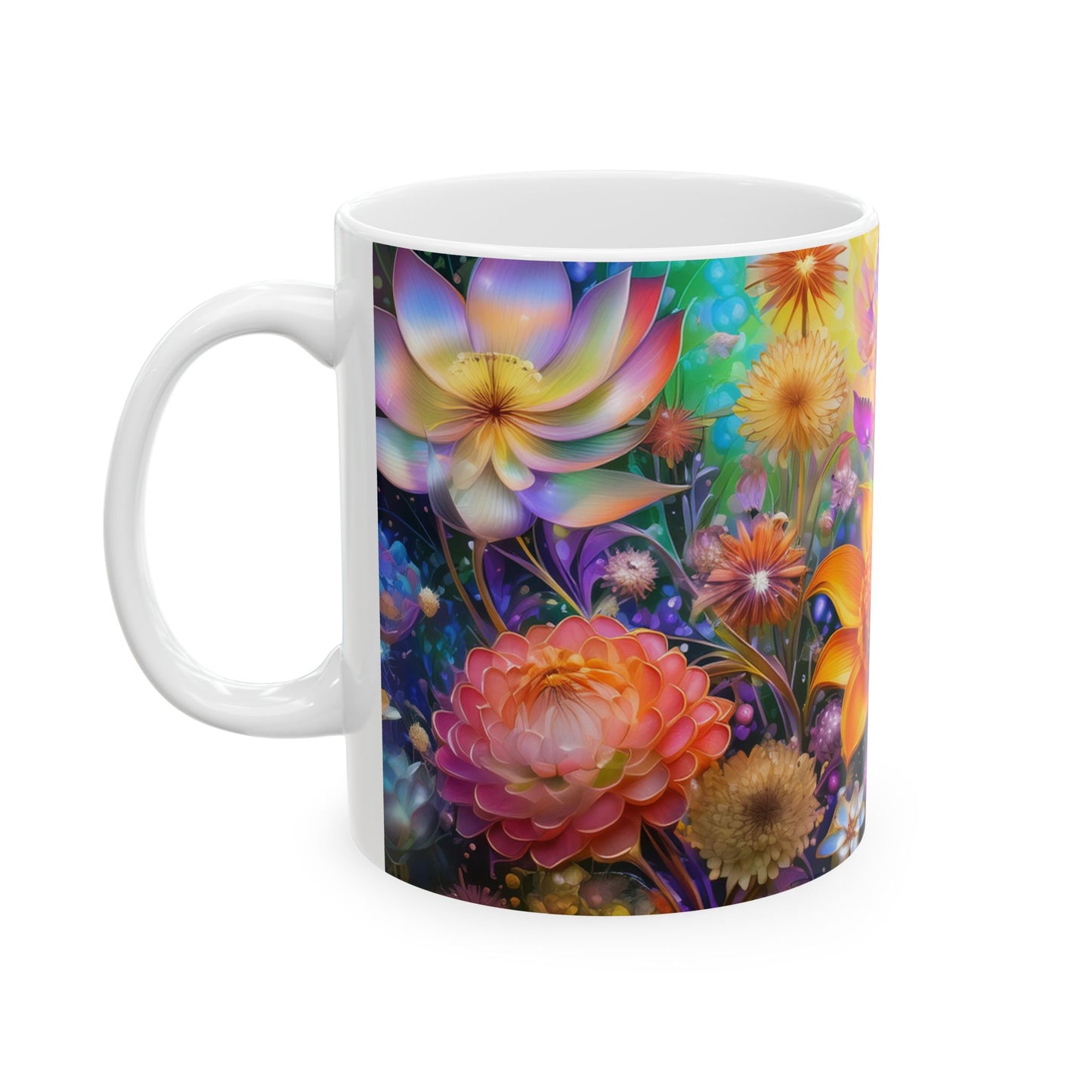 Flower Fantasy Ceramic Mug, (11oz, 15oz)