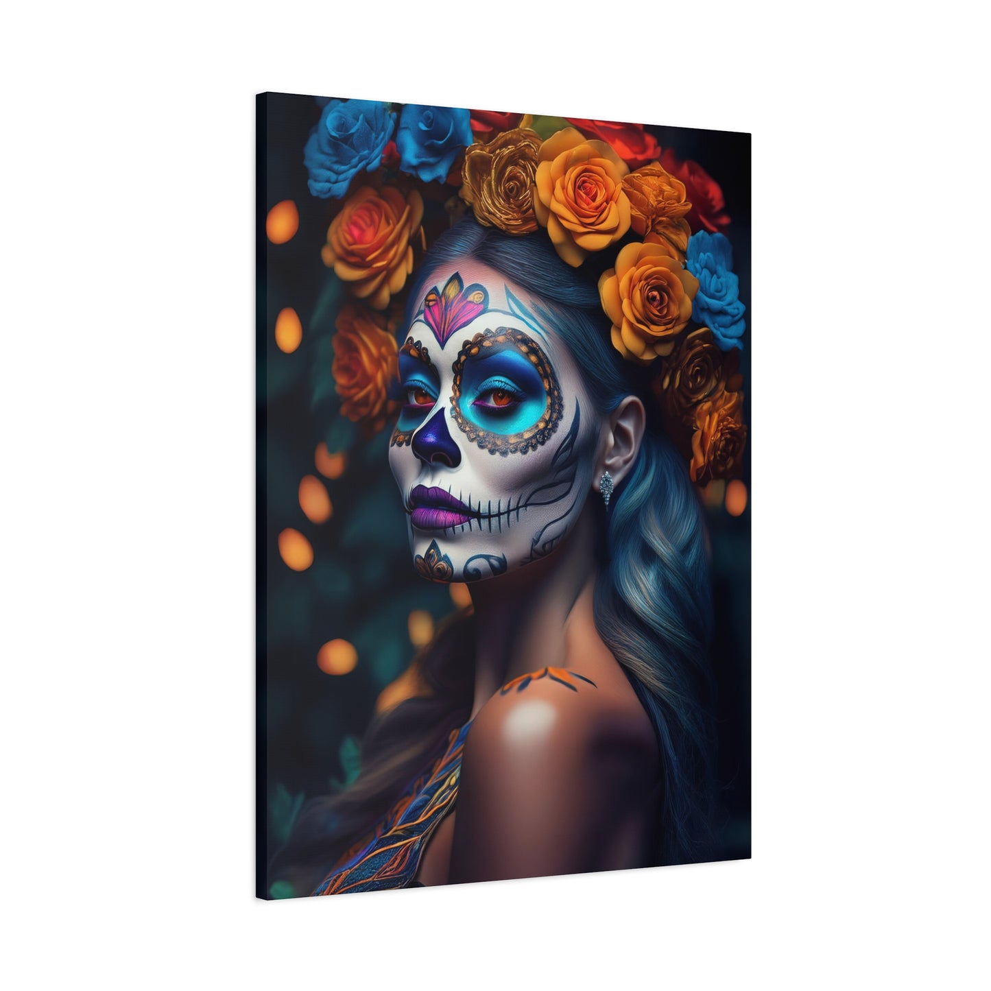 Dia de los Muertos Canvas Art | Day of the Dead - Stretched Matte Wall Decor 003