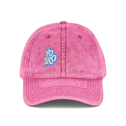 Yo Bro Vintage Hat – Funny Bold Embroidered Hat for Men and Women with Bro Energy