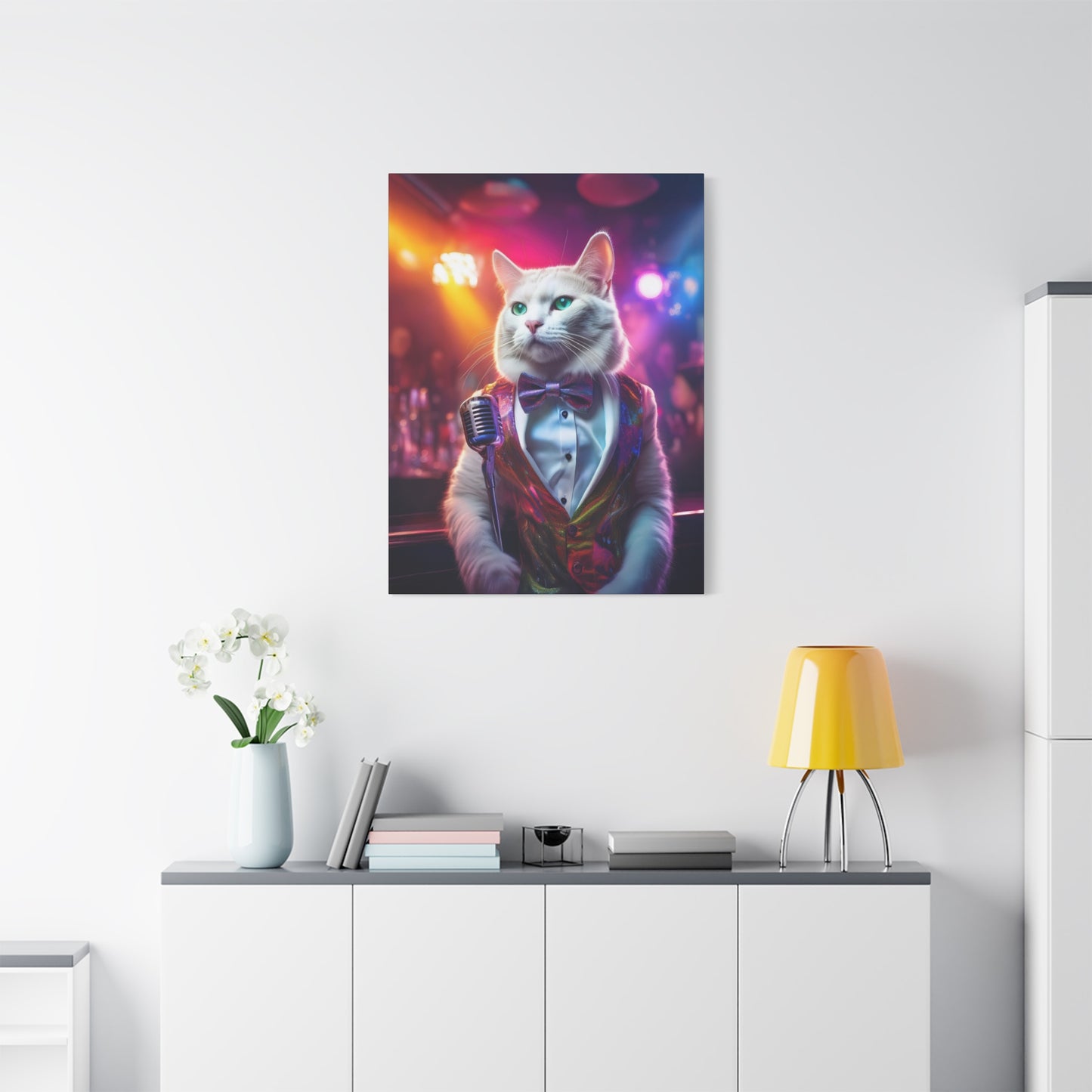 Purr-fectly Cool Lounge Cat Canvas Art | Stretched Matte Wall Decor 006