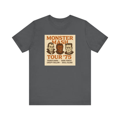 Monster Mash Tour '75 Halloween Shirt – Vintage Horror Band Tee Featuring Dracula, Wolfman, Frankenstein