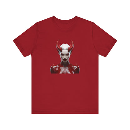 Fierce Devil Woman Halloween Shirt – Seductive Demon Graphic Tee for Bold Halloween Style