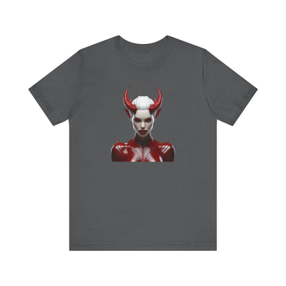 Fierce Devil Woman Halloween Shirt – Seductive Demon Graphic Tee for Bold Halloween Style