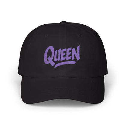 Queen Embroidered Classic Dad Hat – Bold Crown-Inspired Design for Queens Who Rule, Empowerment Style for Everyday Royalty. Purple Letters