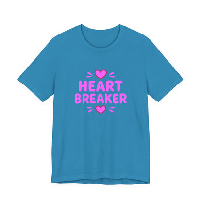 Colorful Design Heartbreaker Shirt – Cute Bubble Letter Tee with a Sarcastic Twist for Sweet but Savage Individuals. Unisex Jersey Short Sleeve Tee