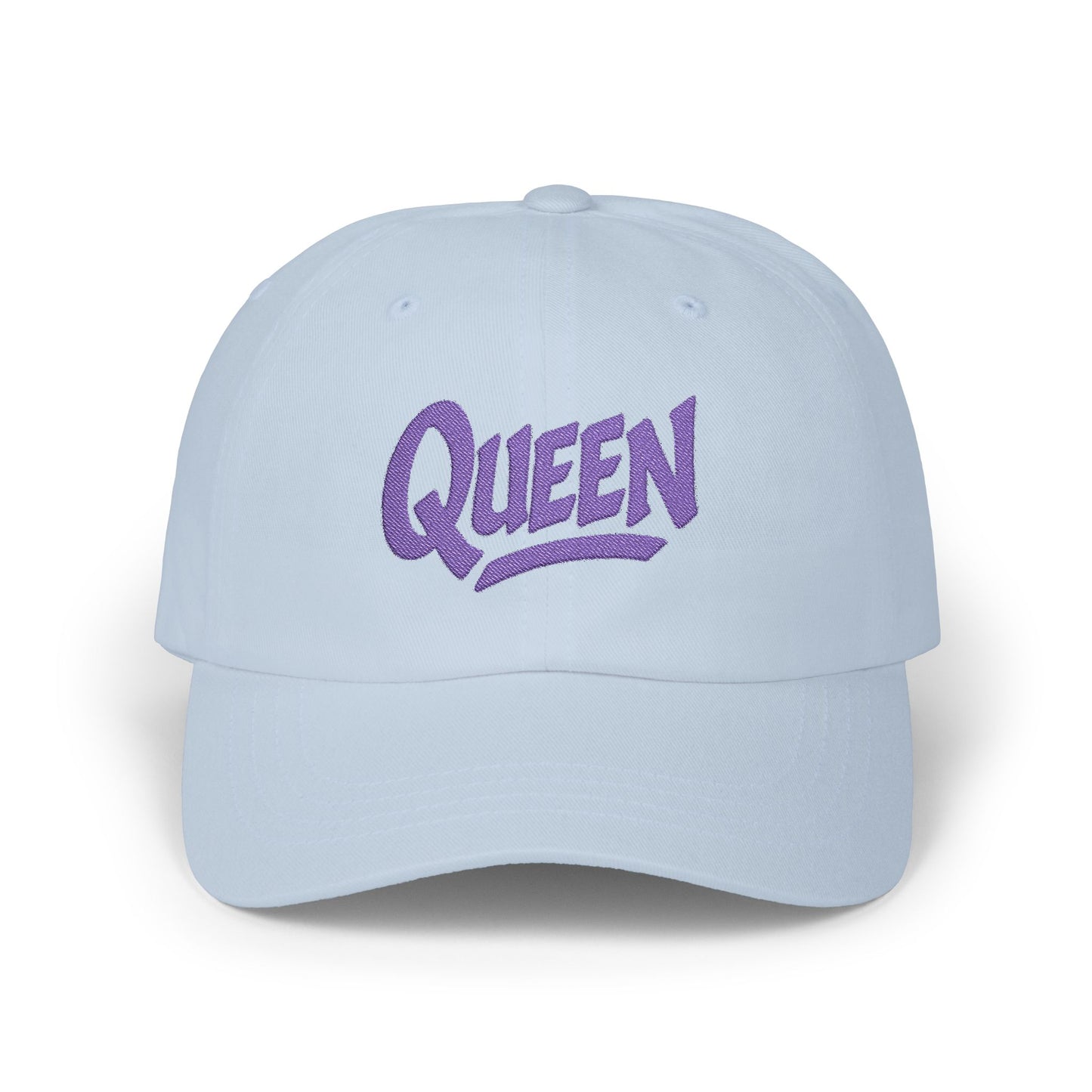 Queen Embroidered Classic Dad Hat – Bold Crown-Inspired Design for Queens Who Rule, Empowerment Style for Everyday Royalty. Purple Letters