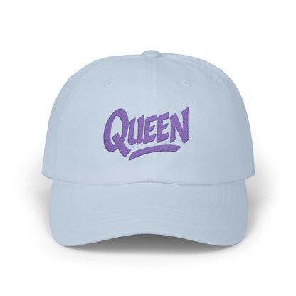 Queen Embroidered Classic Dad Hat – Bold Crown-Inspired Design for Queens Who Rule, Empowerment Style for Everyday Royalty. Purple Letters