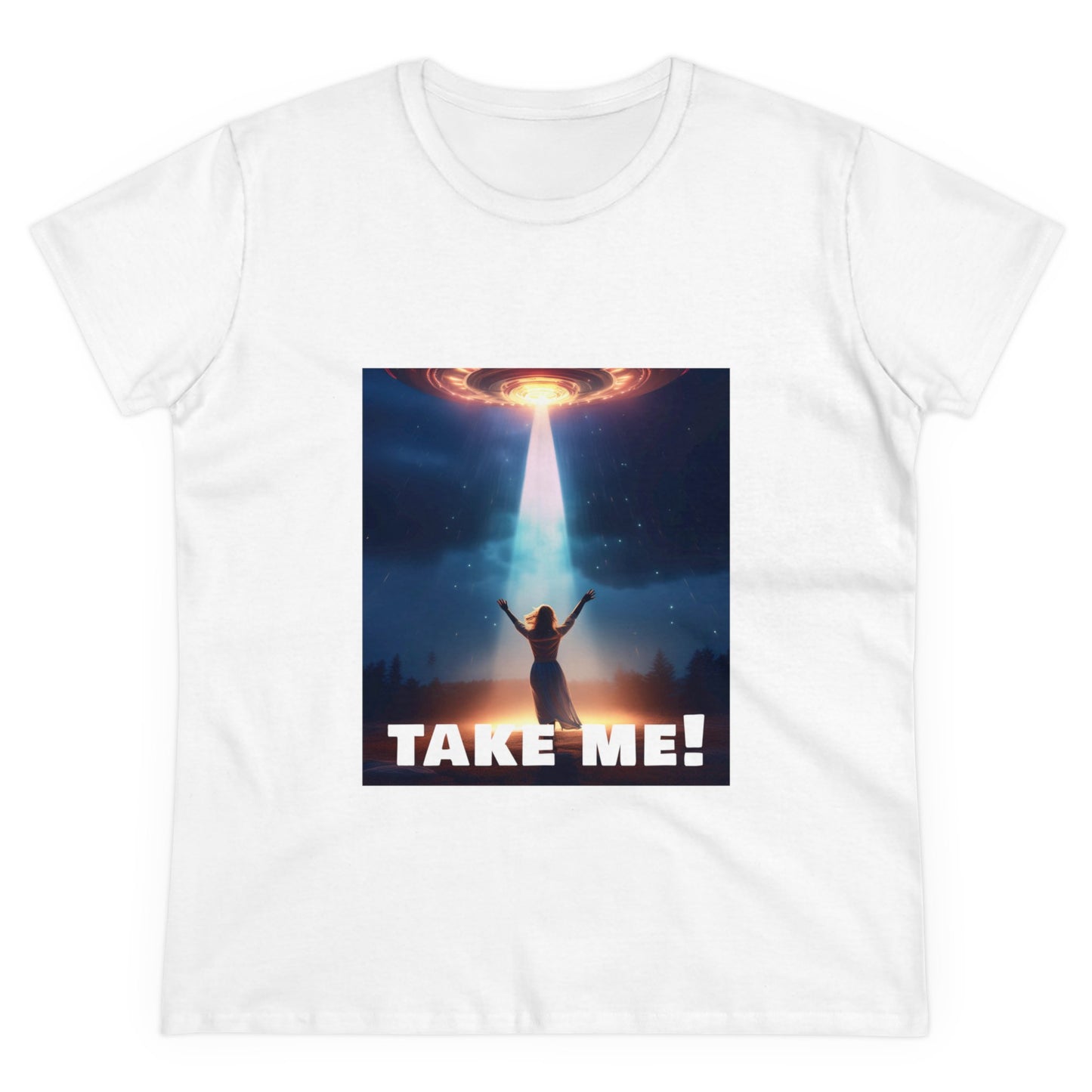 Take me! on your Alien ship. Women's Midweight Cotton Tee