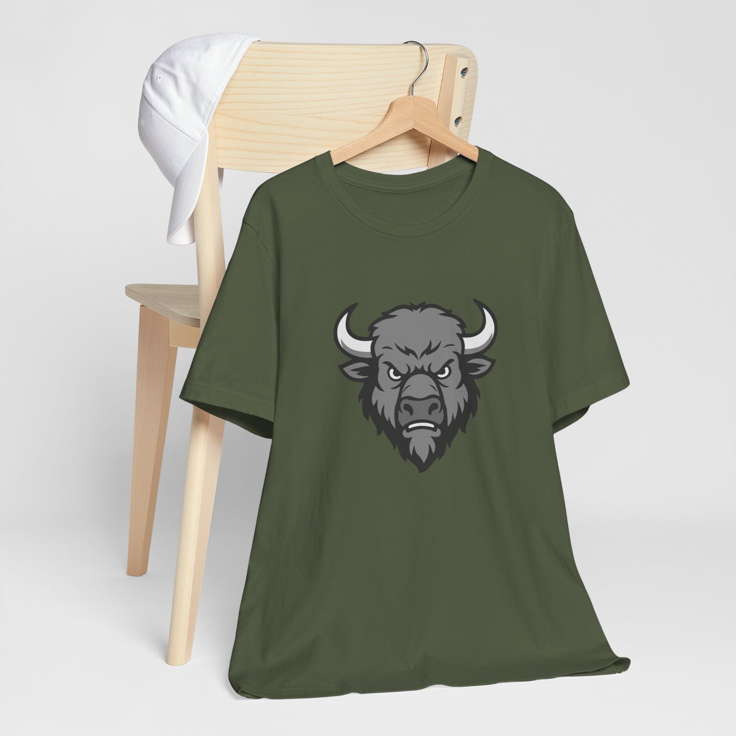 Buffalo Head Graphic Tee Dark Theme – Powerful Vector Bison Design for Bold Style