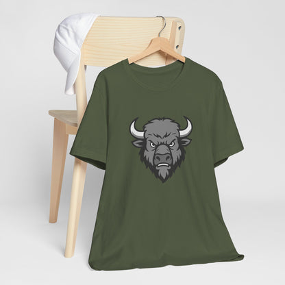Buffalo Head Graphic Tee Dark Theme – Powerful Vector Bison Design for Bold Style