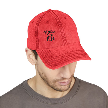 Naps Are Life Vintage Hat – Embroidered Funny Sleep Hat for Lazy Legends