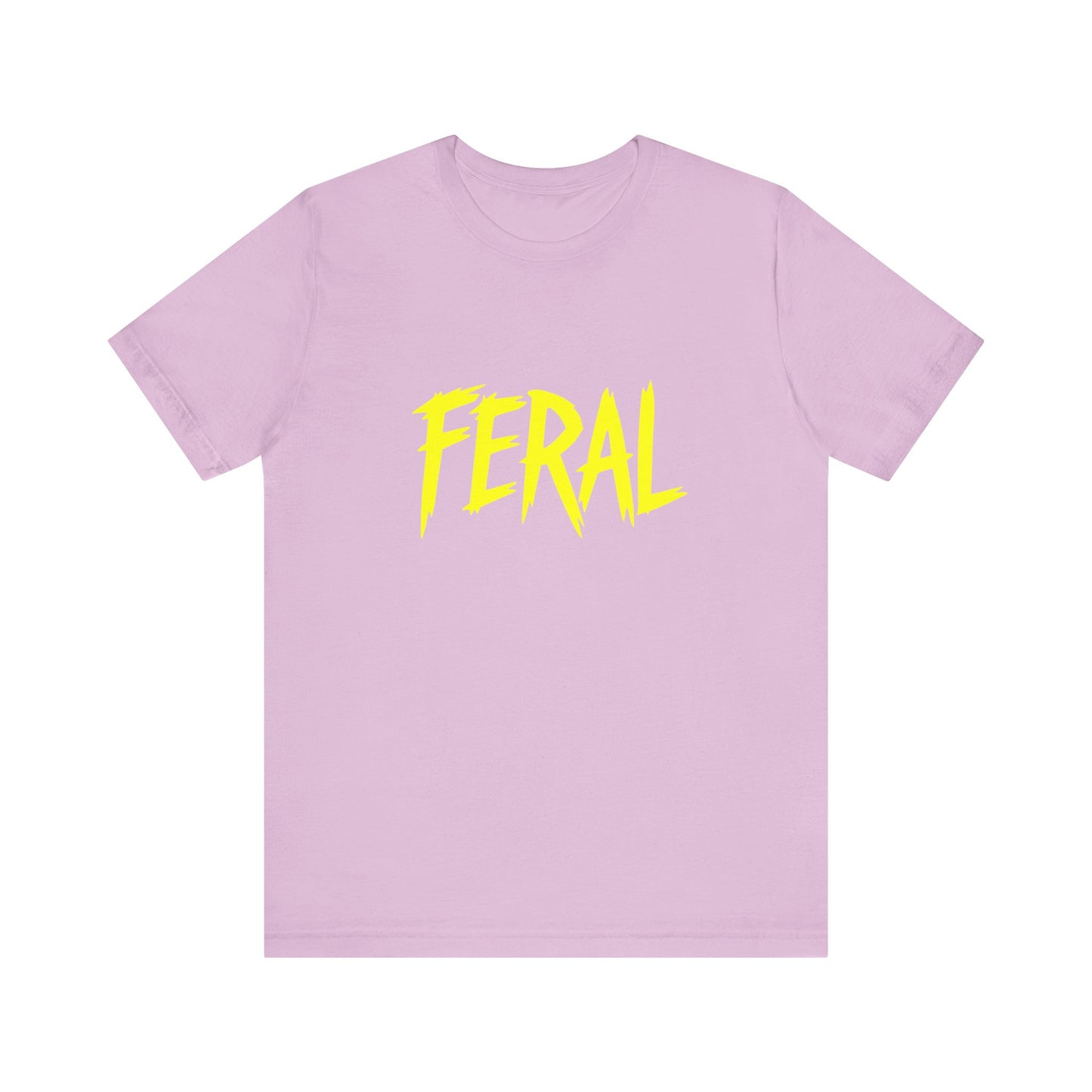 Colorful Design FERAL Shirt – Bright Yellow Chaos Tee for Women Who Are Loud, Wild, and Loving It. Unisex Jersey Short Sleeve Tee