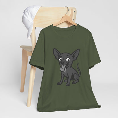 Crazy Chihuahua Graphic Tee Dark Theme – Funny Hyper Dog Vector Design for Bold Personalities