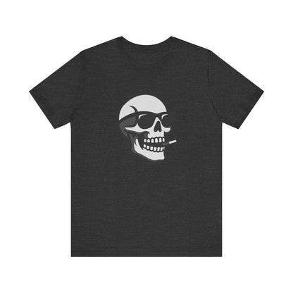 Cool Skull Graphic Tee Dark Theme – Smoking Skull Vector Design with Attitude