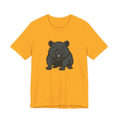 Angry Hamster Graphic T-Shirt – Intense Dark Theme Rodent Design on Black Tee for Streetwear, Humor, or Edgy Animal Style. Unisex Jersey Short Sleeve Tee