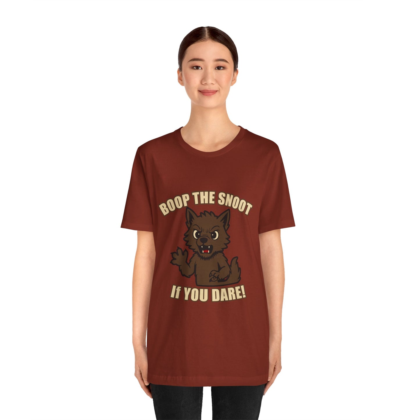 Boop the Snoot If You Dare Halloween Shirt – Funny Werewolf Halloween Graphic Unisex Jersey Short Sleeve Tee for Dog Lovers.