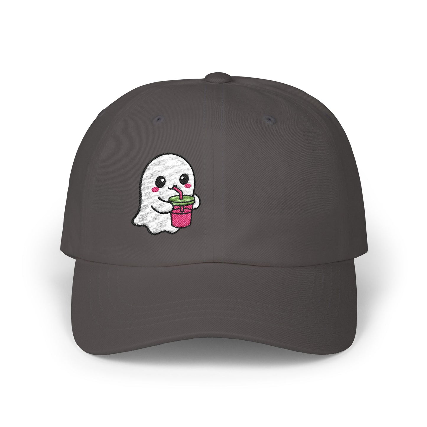 Cute Ghost Classic Dad Hat – Embroidered Kawaii Ghost Drinking Hat for Halloween Vibes and Everyday Boo Energy
