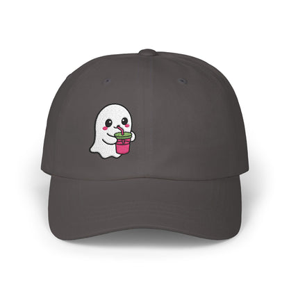 Cute Ghost Classic Dad Hat – Embroidered Kawaii Ghost Drinking Hat for Halloween Vibes and Everyday Boo Energy