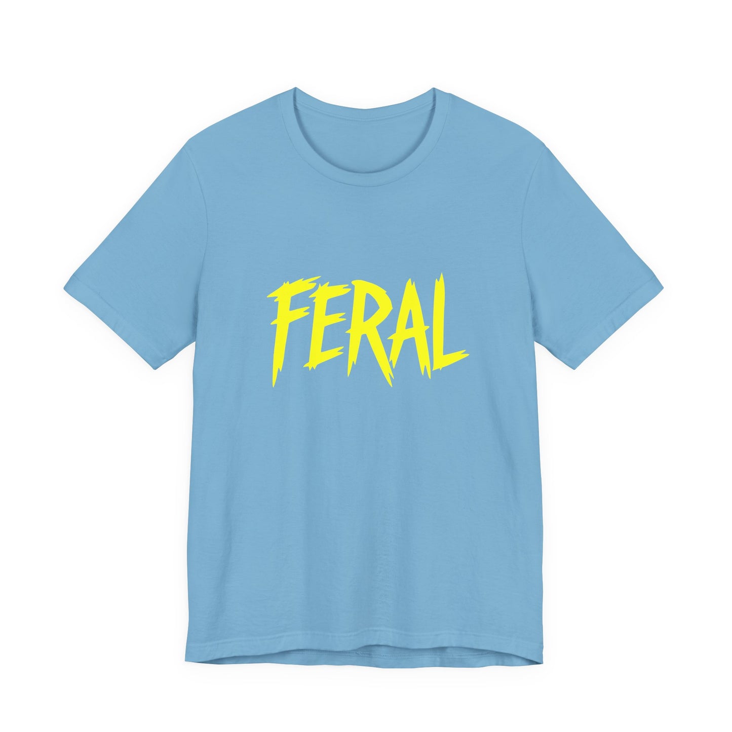 Colorful Design FERAL Shirt – Bright Yellow Chaos Tee for Women Who Are Loud, Wild, and Loving It. Unisex Jersey Short Sleeve Tee