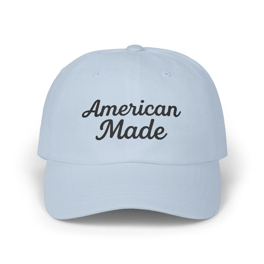 American Made Classic Dad Hat – Embroidered Patriotic Baseball Hat with Retro Script for USA Pride and Everyday Wear