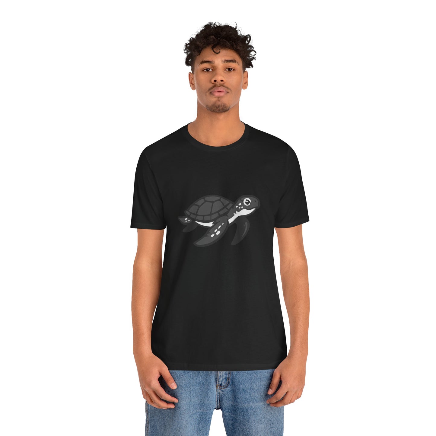 Sea Turtle Graphic Tee Dark Theme – Peaceful Ocean Vector Design with Minimalist Style