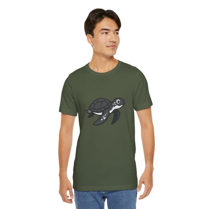 Sea Turtle Graphic Tee Dark Theme – Peaceful Ocean Vector Design with Minimalist Style