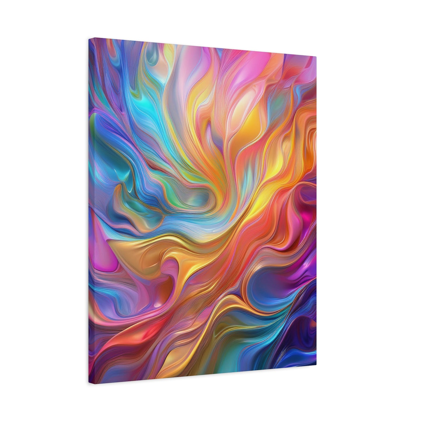 Waves of Radiance Vibrant Abstract Canvas Wall Art