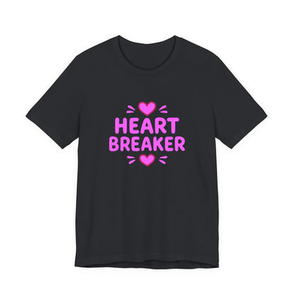Colorful Design Heartbreaker Shirt – Cute Bubble Letter Tee with a Sarcastic Twist for Sweet but Savage Individuals. Unisex Jersey Short Sleeve Tee
