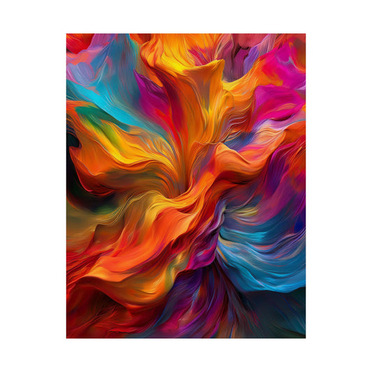 Rainbow Waves Vibrant Abstract Matte Vertical Posters - Colorful Art for Home Decor