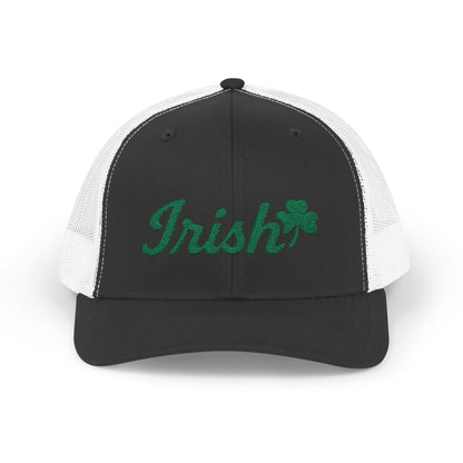 Irish Trucker Hat – Green Shamrock Hat with Script Embroidery for St. Patrick’s Day and Irish Pride