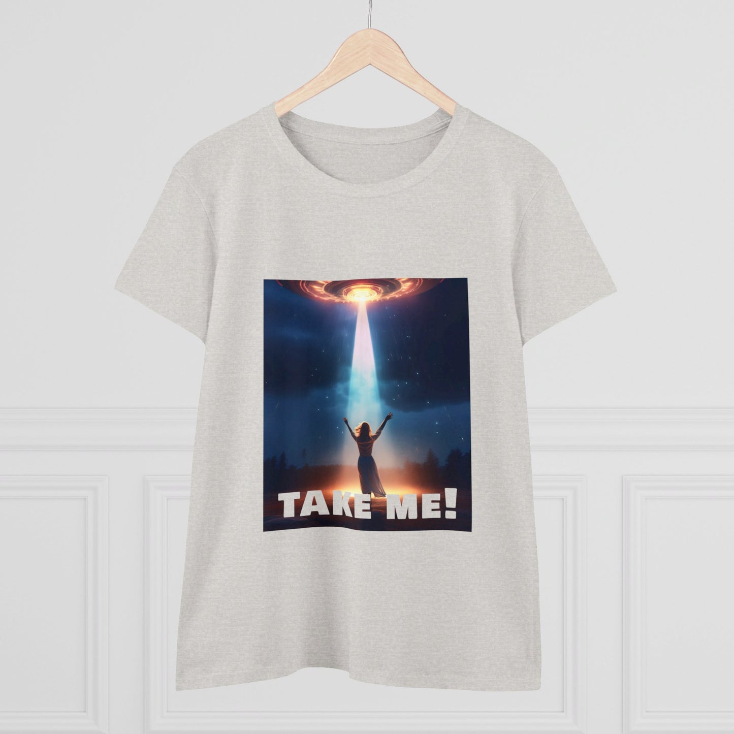 Take me! on your Alien ship. Women's Midweight Cotton Tee