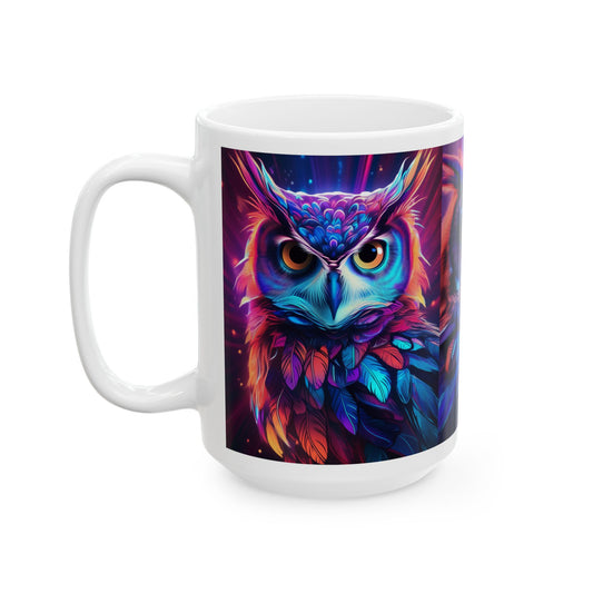 Colorful Owls Ceramic Mug, (11oz, 15oz)