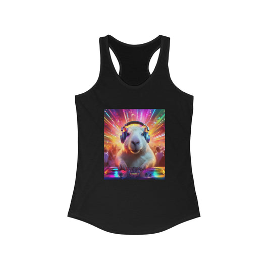 Capybara DJ EDM festival. Ideal Racerback Tank