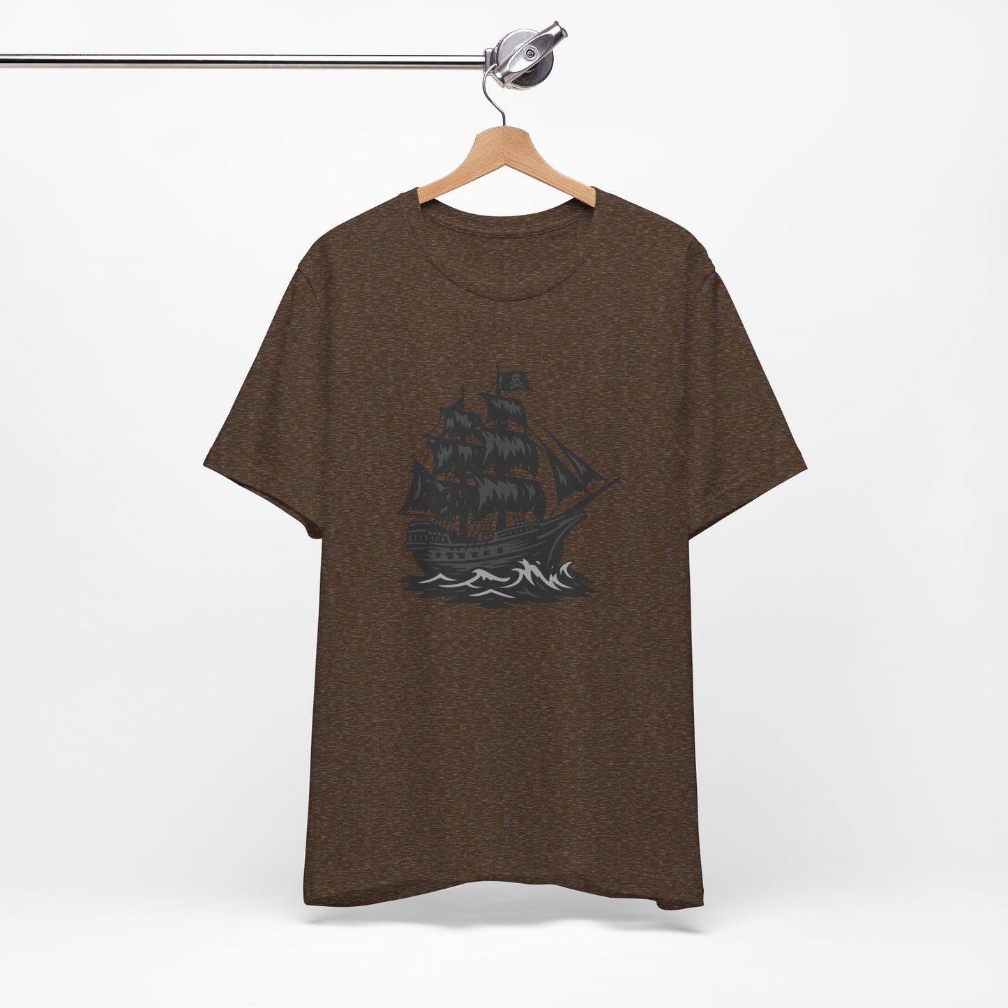 Pirate Ship Graphic Tee Dark Theme – Bold Vector Design with Ghostly Ocean Vibes