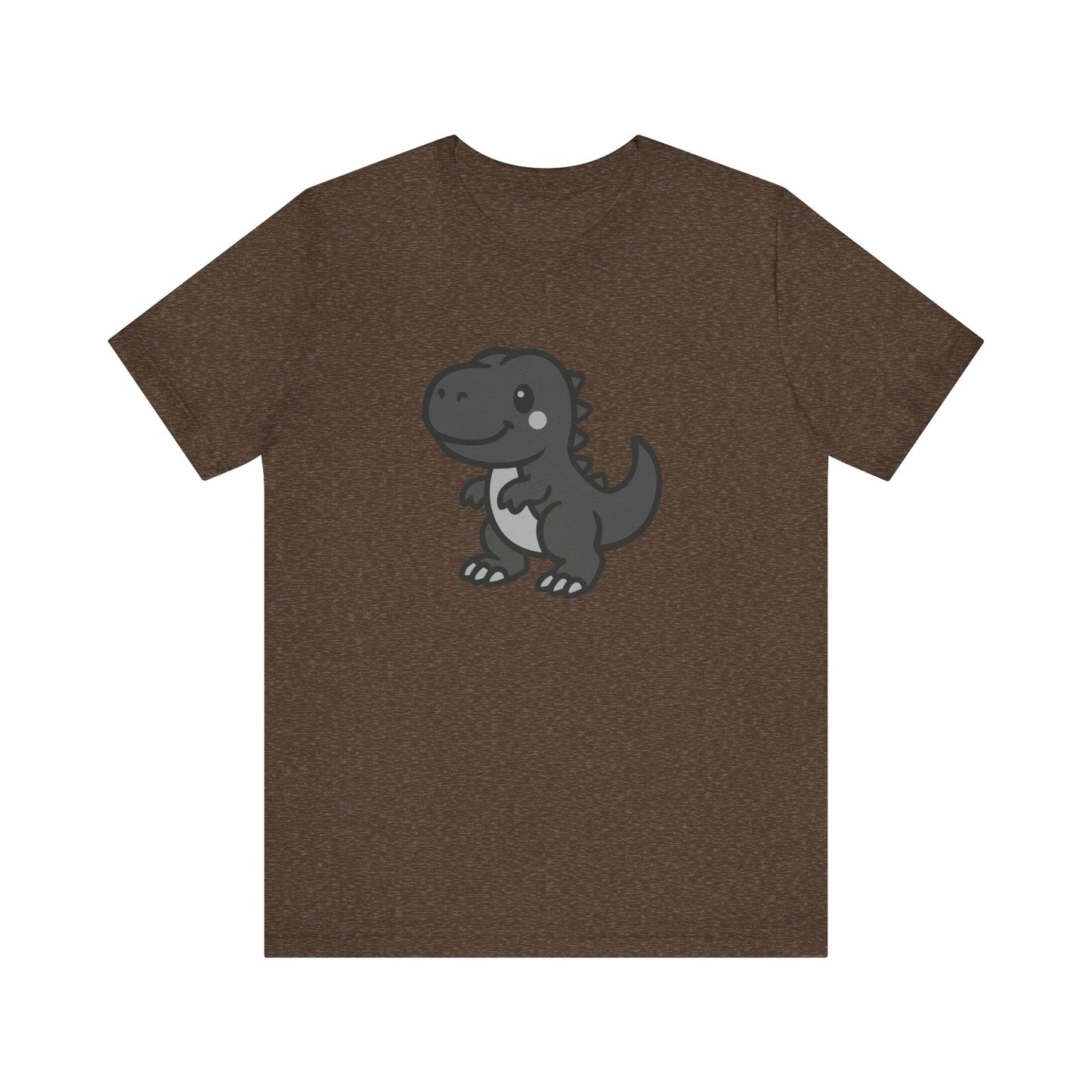 Cute T-Rex Graphic Tee Dark Theme – Kawaii Dinosaur Vector Design for Playful Style