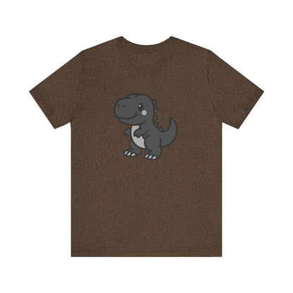 Cute T-Rex Graphic Tee Dark Theme – Kawaii Dinosaur Vector Design for Playful Style