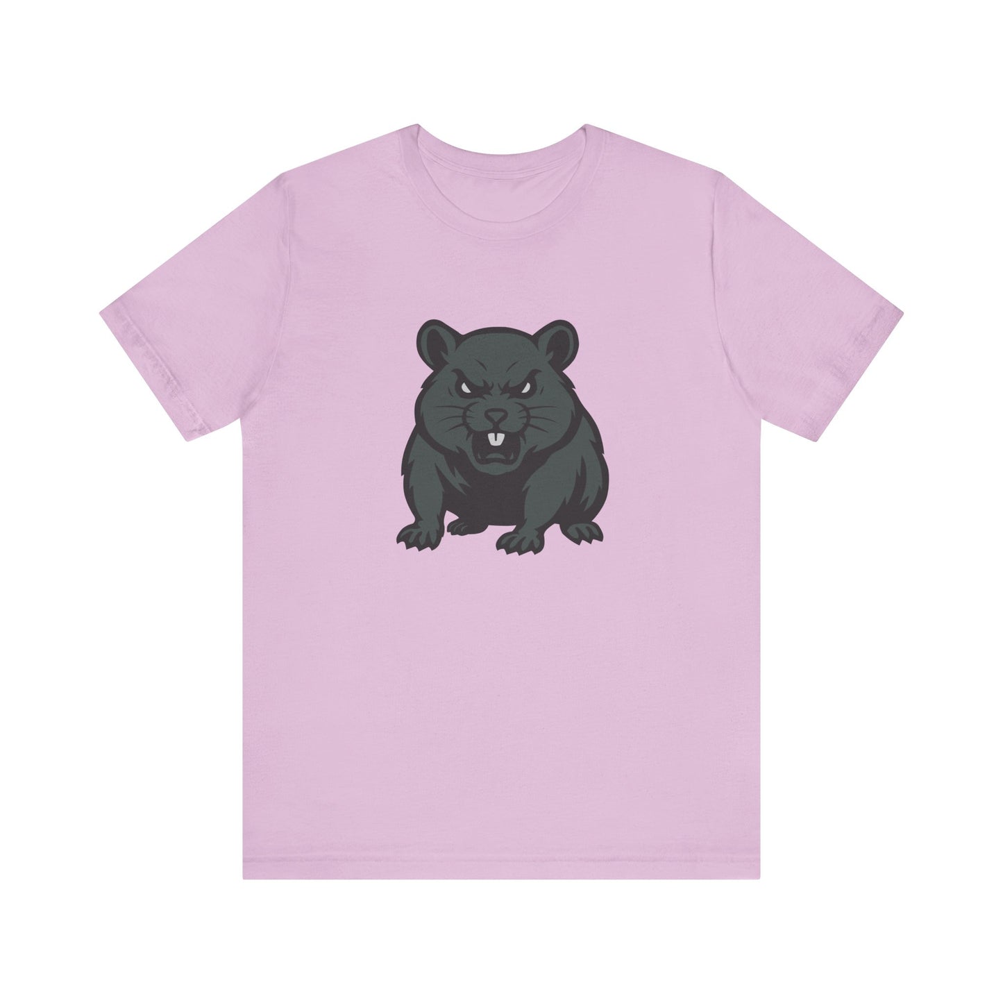 Angry Hamster Graphic T-Shirt – Intense Dark Theme Rodent Design on Black Tee for Streetwear, Humor, or Edgy Animal Style. Unisex Jersey Short Sleeve Tee